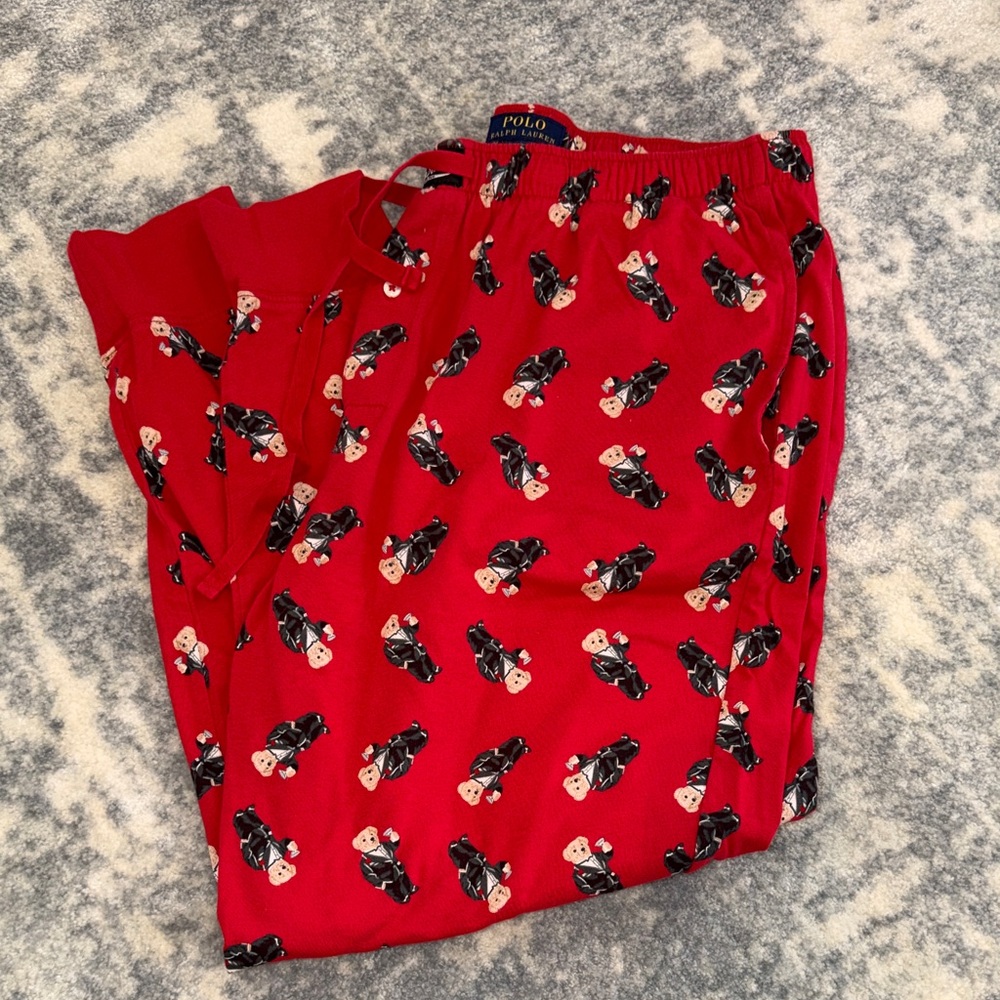 Red Polo Bear Pajama Pants 28” inseam